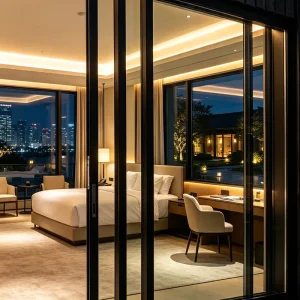 Direct Sale Aluminum Alloy Sliding Doors Aluminum Weatherproof Double Glazed for Coastal Villa