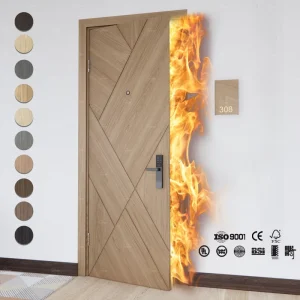 Doors Manufacturer Fire Rated Interior Hotel Room Fireproof Wooden Door