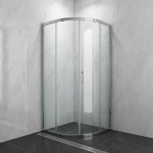 Double Bypass Hinge Glass Shower Cabin Brushed Gold Villa Gym Building Smooth Sliding Wheels