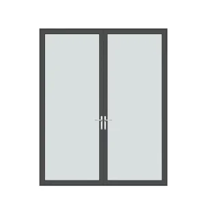 Double-Door Broken-Bridge Aluminum Three-Pane Low-E Glass Energy-Saving Contemporary Entry Door