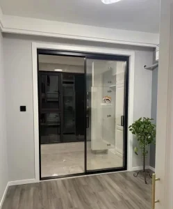 Double Glass Aluminium Kitchen Living Room Slide Door Aluminium Frame Waterproof Glass Sliding Door