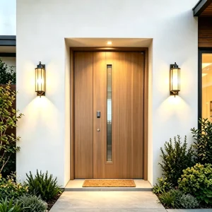 Double-Glazed Aluminum-Frame and Wood Villa Front Entry Door Manufacturer
