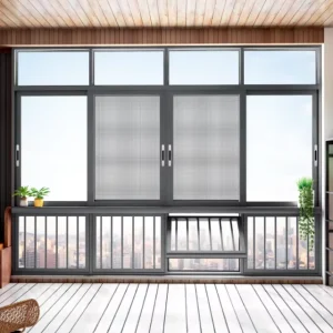 Double Glazed Aluminum Sliding Window with Energy Efficiency, Soundproofing, and Mosquito Net for Exterior Use