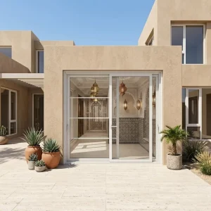 Double Glazed Panoramic Sliding Doors Slim Aluminum Frame Glass for House Garage Hotel Villa Bedroom Hospital