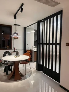 Double Glazed Soundproof Aluminum Broken Bridge Folding Door with Steel Material for Exterior Use