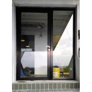 Double Glazed Swing Glass Doors with Aluminum Alloy and Stainless Steel Beautiful Frosted Leaf Design Waterproof Feature Villas