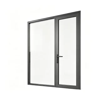 Double-Glazed Tempered Glass Aluminum Alloy Frame Casement Swing Door with Reinforced Composite Sealing Strip