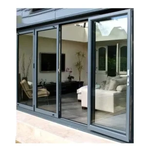 Double-Glazed Tempered Glass Sliding Door with Sound Insulation and Slim Aluminum Alloy Frame for Interior Villa Use