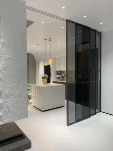Double-Glazing Tempered Glass Sliding Door for Dining Room, Kitchen, and Living Room