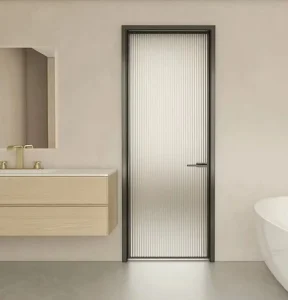 Double Interior French Glass Doors Clear Glass Black Finish for Bathroom Living Room Kitchen and Outdoor Use