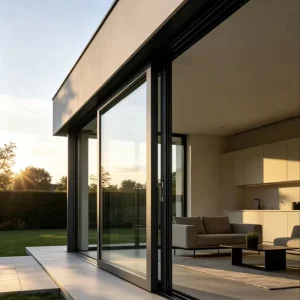 Double-Layer Tempered-Glass Aluminum-Frame Sliding Door, Indoor Balcony, Outdoor Narrow Ultra-Thin Exposed Platform