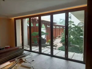 Double Layer Tempered Glass Aluminum Frame Sliding Door Indoor Balcony Outdoor Narrow Ultra thin Exposed Platform Sliding Door