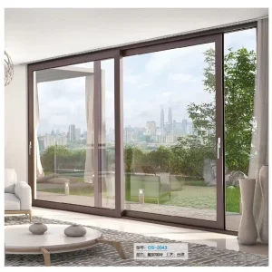 Double Layer Tempered Glass Aluminum Frame Sliding Door Indoor Balcony Outdoor Narrow Ultra thin Exposed Platform Sliding Door