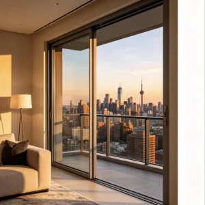 Double-Layer Tempered Glass Aluminum-Frame Sliding Door for Indoor Balconies and Outdoor Platforms