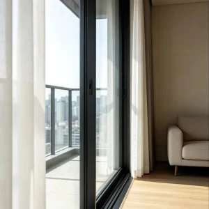 Double-Layer Tempered Glass Aluminum-Frame Sliding Door for Indoor Balconies and Outdoor Platforms