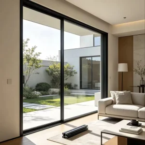 Double-Layer Tempered Glass Aluminum-Frame Sliding Door for Indoor Balconies and Outdoor Platforms