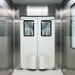Double-Leaf 304 Stainless Steel PE Anti-Collision Free-Impact Door, CE Certified, for Cleanroom and Cold Storage