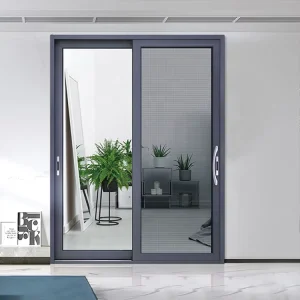 Double-Leaf Aluminum Glass Sliding Door for Kitchen Interiors