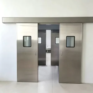 Double Leaf Stainless Steel Airtight Automatic Sliding Door Hermetic Sensor Door for Hospital Cleanroom ICU OT