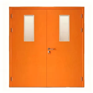 Double-Leaf Steel Fire Door with Vision Panel for Server Rooms and Data Centers, CE/UL Certified