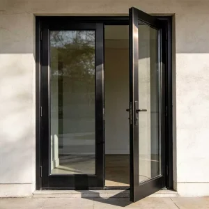 Double-Leaf Wide-Opening Exterior Swing Door with Bearing Hinges