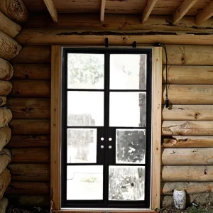 Double Narrow-Frame Square-Top Entry Door with Lock Box Double Hole Custom Size 4-Light Design Anti-Rust