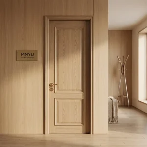 Double Recessed Panel Solid Wood Full-Wall Built-in Wardrobe Door