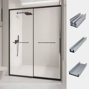 Double Sliding Door Shower Room Ultra Narrow Partition Dry Wet Separation Bathroom Shower Room Aluminum Frame