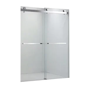 Double Sliding Shower Bathroom Door Partition Frameless Soft Closing Hotel Apartment Use Wet/Dry Separation Customizable