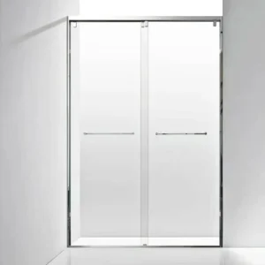 Double-Sliding Tempered Glass Shower Door for Hotel Bathrooms