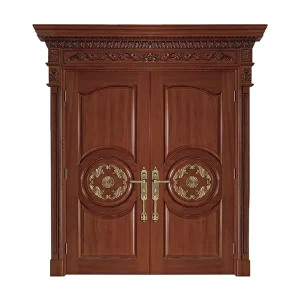 Double Solid Oak Interior Entry Door for Hotels