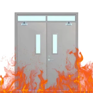 Double Steel Fire-Rated Door, 3-Hour Fire Rating, Thermal Insulation, Commercial Safety Exit