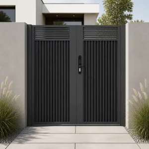 Double Swing Aluminum Door Solid Panel Powder Coated Thermal Insulation Exterior Entry Door for Villa
