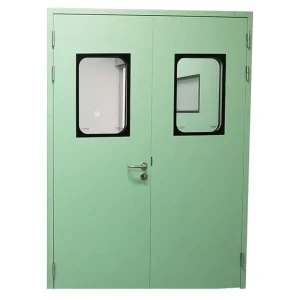 Double Swing Door, Stainless Steel Finish, Double Leaf, Rubber Lip, Chinese Design Style