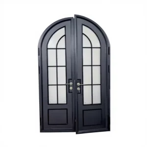 Double Swing Door with Tempered Glass