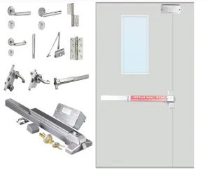 Double Swing Fire-Rated Stainless Steel Door for Interior, Garden, Garage, Hospital Use