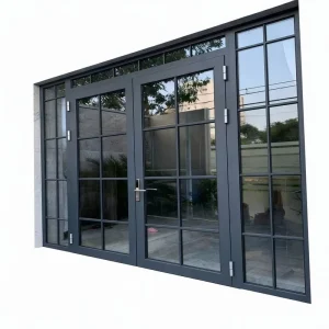 Double Swing French Patio Door Aluminum Security Anti-Theft Front Entry