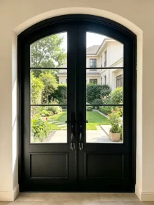 Double Swing Iron Door Outdoor Complete Wall Installation