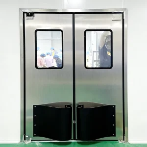 Double Swing Stainless Steel Traffic Door Auto Return Hinges for High Frequency Industrial Passage