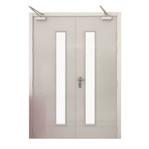 Double Swing Steel Fire-Rated Door for Mall and Hospital Corridors