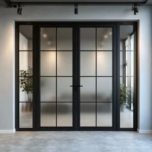 Double Tempered Glass Custom Modern Exterior Waterproof Apartment Hotel Villa Aluminum Swing Doors