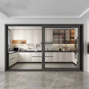 Double Track Aluminum Sliding Door Waterproof Design for Apartment Villa