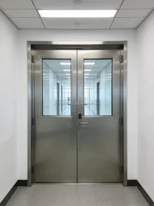 Durable Fire Resistant Steel Double Doors Silent Run Anti Corrosion Custom Size Doors for Schools and Homes