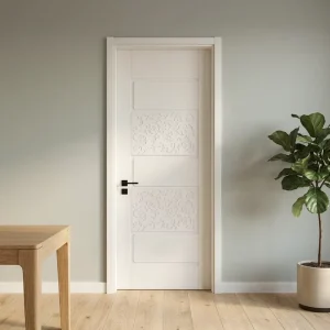 Durable Interior Melamine Laminated Wooden Door Sound Insulation Wooden Melamine Interior Door