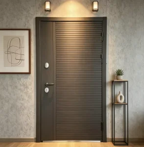 Durable Russian Steel Wood Security Door Thermal Barrier Steel Finishing Anti-Moisture Powder Coated for Modern Villa Apartment