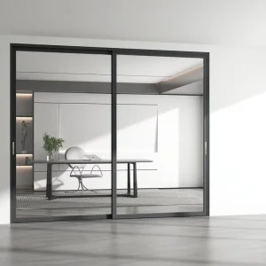 Durable Slim Frame Aluminum Sliding Door Hurricane Impact Narrow Frame Double Glazing Tempered Glass Heavy Wine Cellar Hotel
