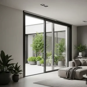 Durable Soundproof Aluminum Glass Lifting Sliding Door Panoramic Narrow Edge for North American Villa Entrance Door