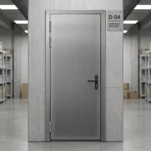 EN UL CE Standard Single-Leaf Galvanized Steel Warehouse Security Fire-Rated Safe Door with Anti-Theft Lock
