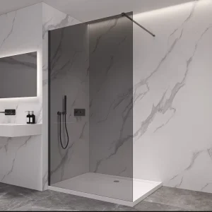 Easy Installation Square Shower Door Frosted Tempered Glass with Hinge Open Style for Hotel Bathrooms