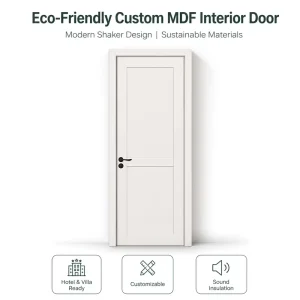Eco-Friendly Custom Solid Wood Modern Sound Insulation Interior Doors for Bedroom Home Office Dining Bathroom